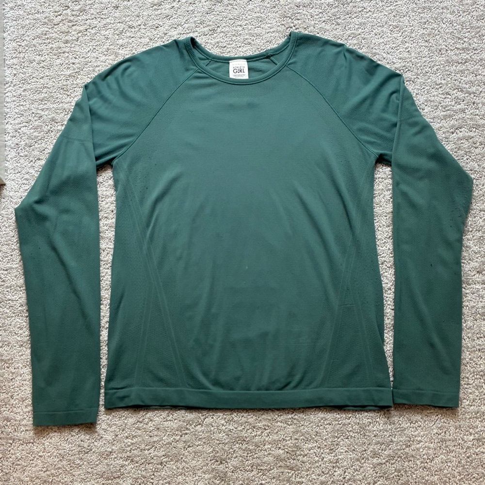 GUC Athleta Girl Teal Long Sleeve Tee Soft Matte Finish